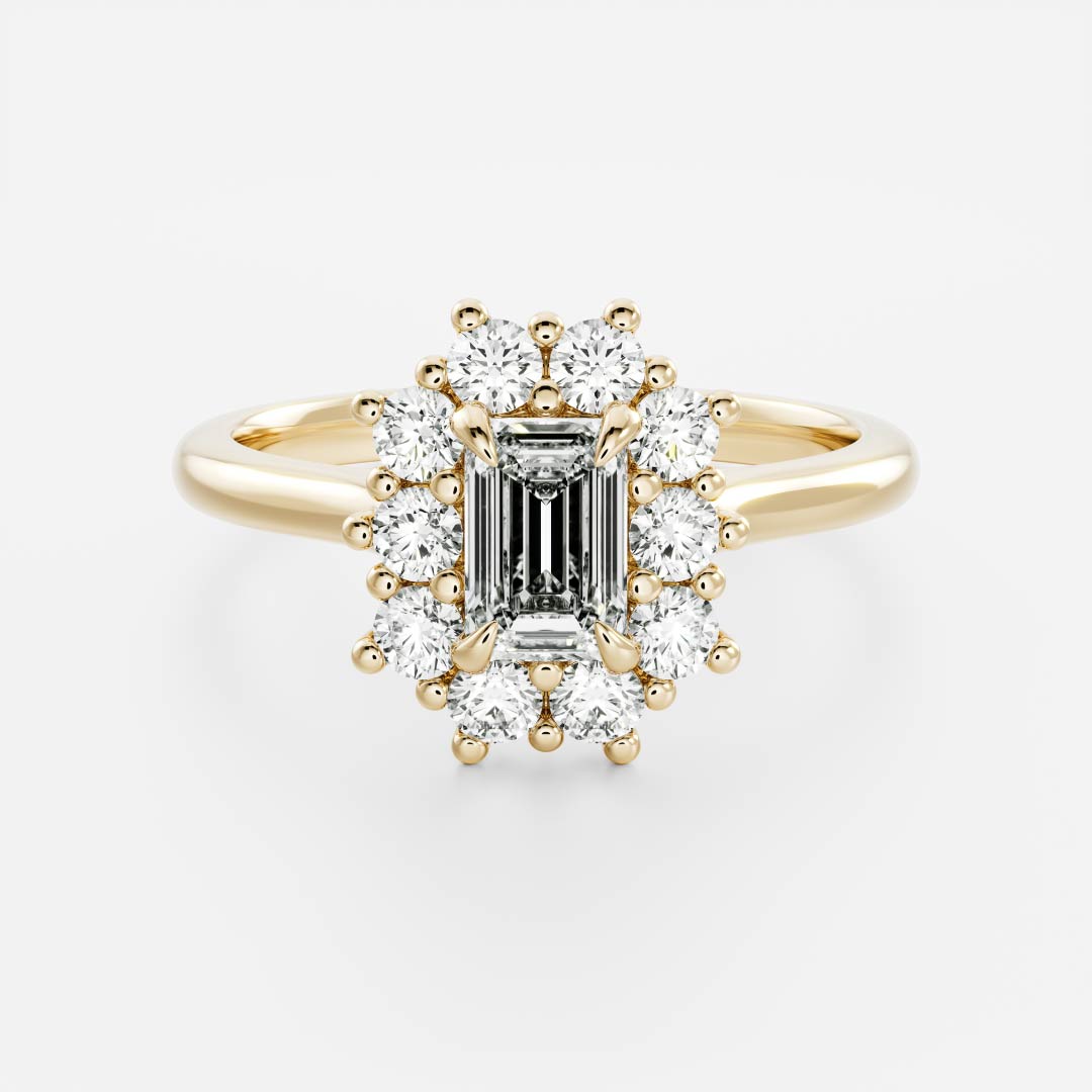 Marquise Cut Cluster Styled Lab Grown Diamond Engagement Ring