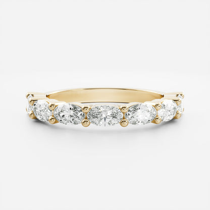 0.25 TCW Round Shaped Half Eternity Lab Grown Diamond Wedding Band