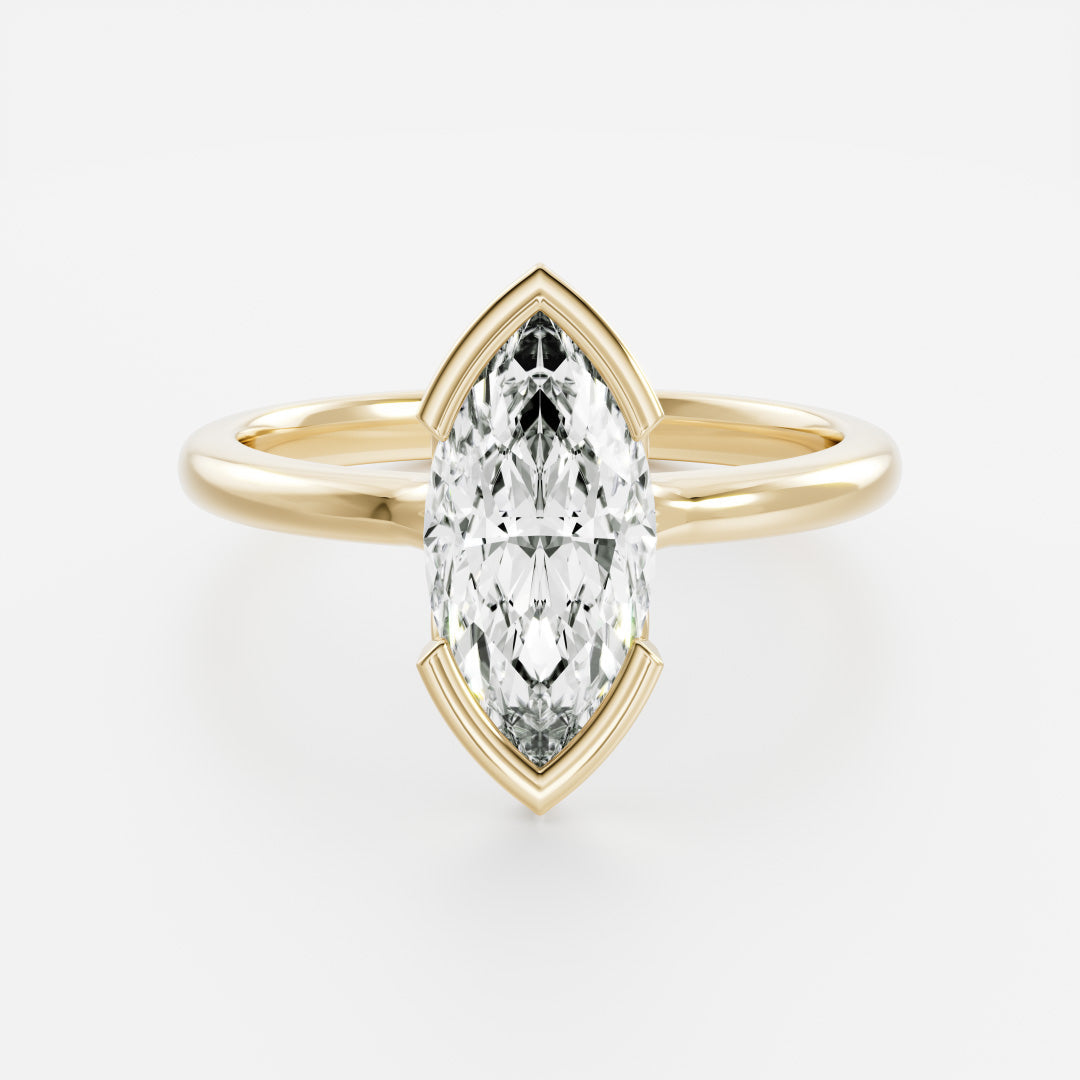 Marquise Cut Cluster Styled Lab Grown Diamond Engagement Ring