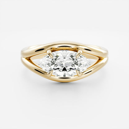 Marquise Cut Cluster Styled Lab Grown Diamond Engagement Ring