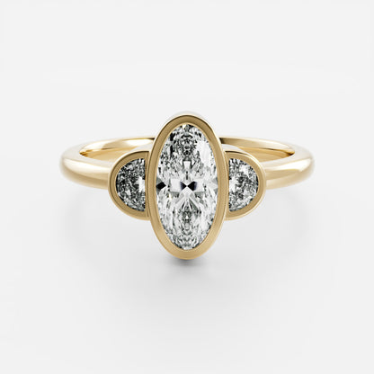 Marquise Cut Cluster Styled Lab Grown Diamond Engagement Ring