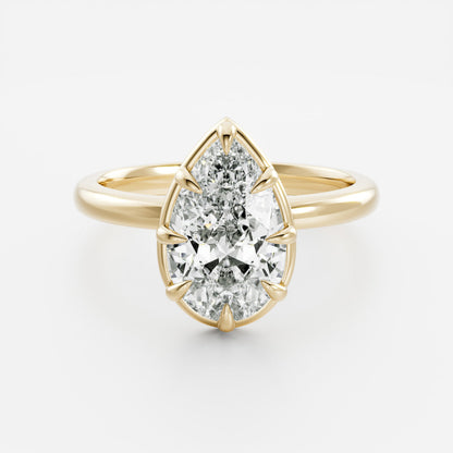 Marquise Cut Cluster Styled Lab Grown Diamond Engagement Ring