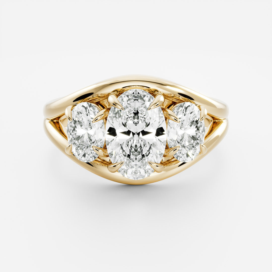 Marquise Cut Cluster Styled Lab Grown Diamond Engagement Ring
