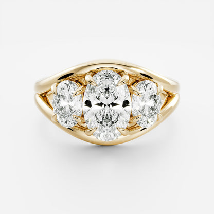 Marquise Cut Cluster Styled Lab Grown Diamond Engagement Ring