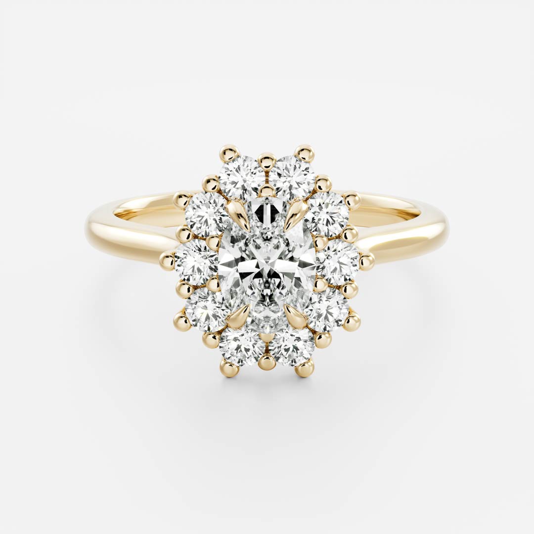 Marquise Cut Cluster Styled Lab Grown Diamond Engagement Ring