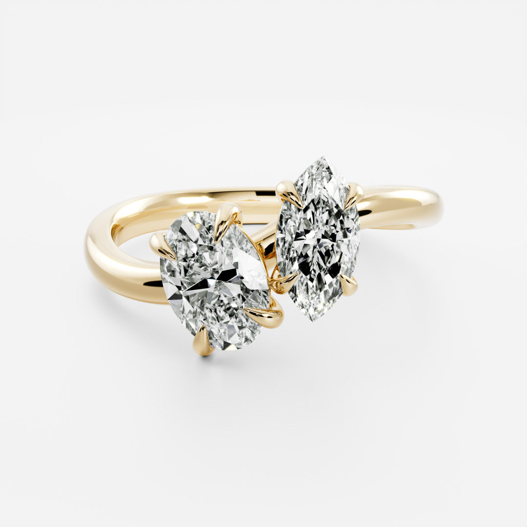 Marquise Cut Cluster Styled Lab Grown Diamond Engagement Ring