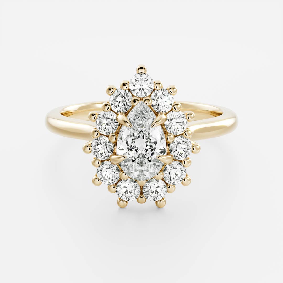 Marquise Cut Cluster Styled Lab Grown Diamond Engagement Ring