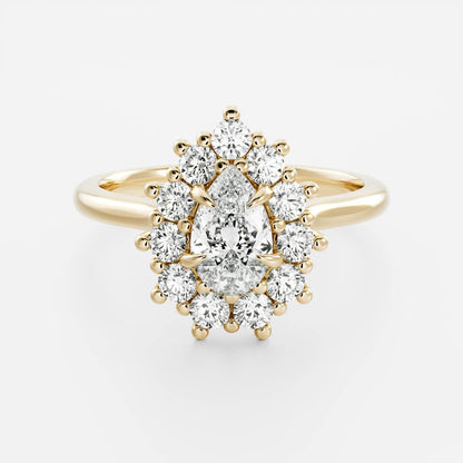 Marquise Cut Cluster Styled Lab Grown Diamond Engagement Ring