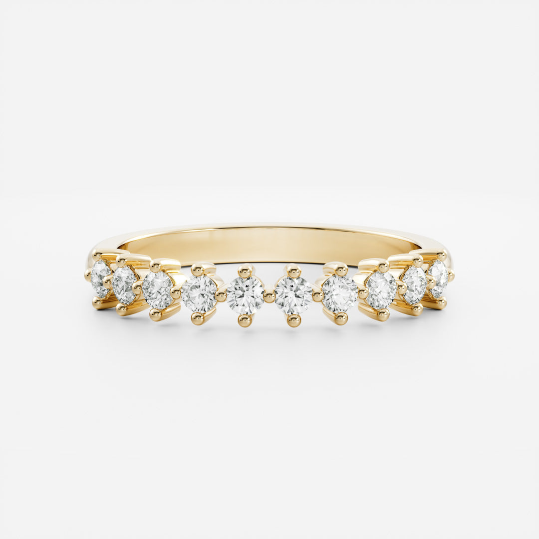 0.25 TCW Round Shaped Half Eternity Lab Grown Diamond Wedding Band