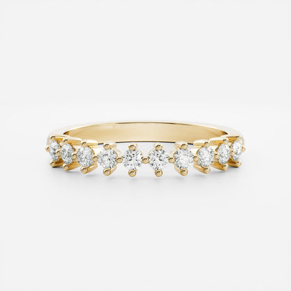 0.25 TCW Round Shaped Half Eternity Lab Grown Diamond Wedding Band