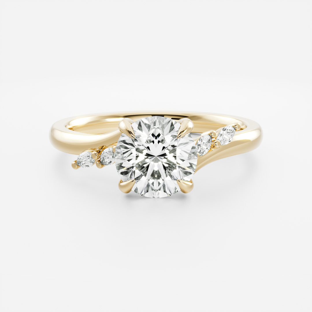 Marquise Cut Cluster Styled Lab Grown Diamond Engagement Ring