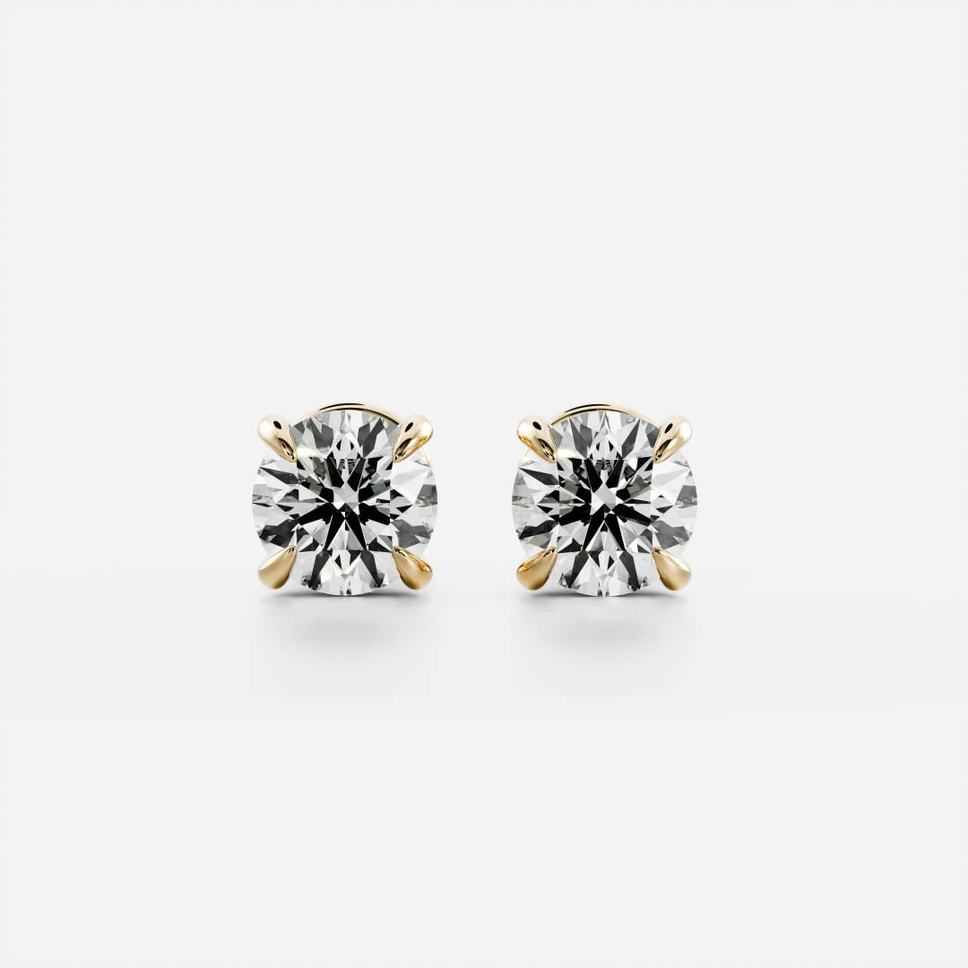 0.50 TCW Round Cut Lab Grown Diamond Stud Earrings in Gold