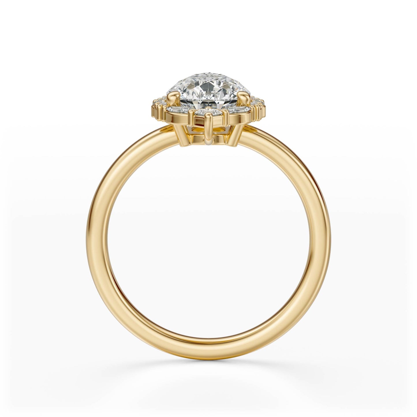Marquise Shaped Three Stone Lab Grown Diamond Engagement Ring