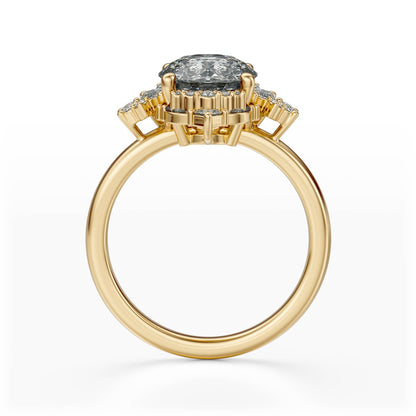 Marquise Shaped Three Stone Lab Grown Diamond Engagement Ring