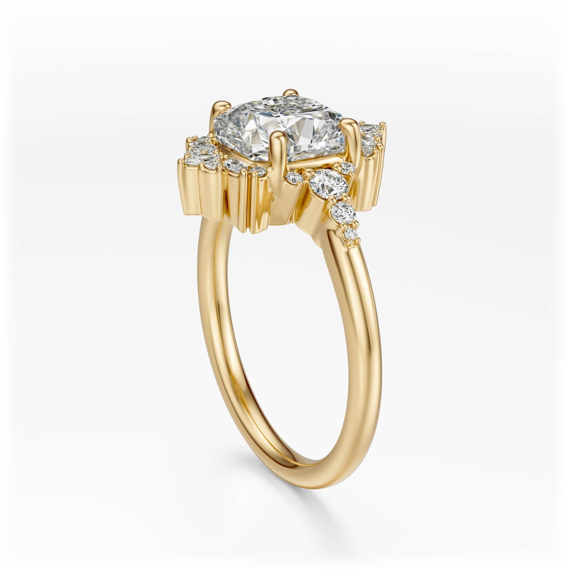 Marquise Shaped Three Stone Lab Grown Diamond Engagement Ring