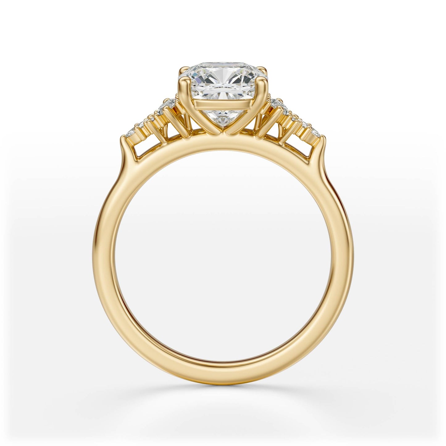 Marquise Shaped Three Stone Lab Grown Diamond Engagement Ring