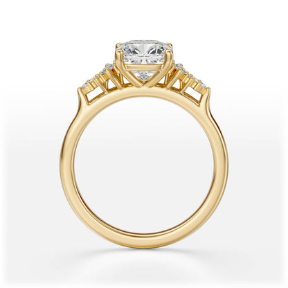 Marquise Shaped Three Stone Lab Grown Diamond Engagement Ring