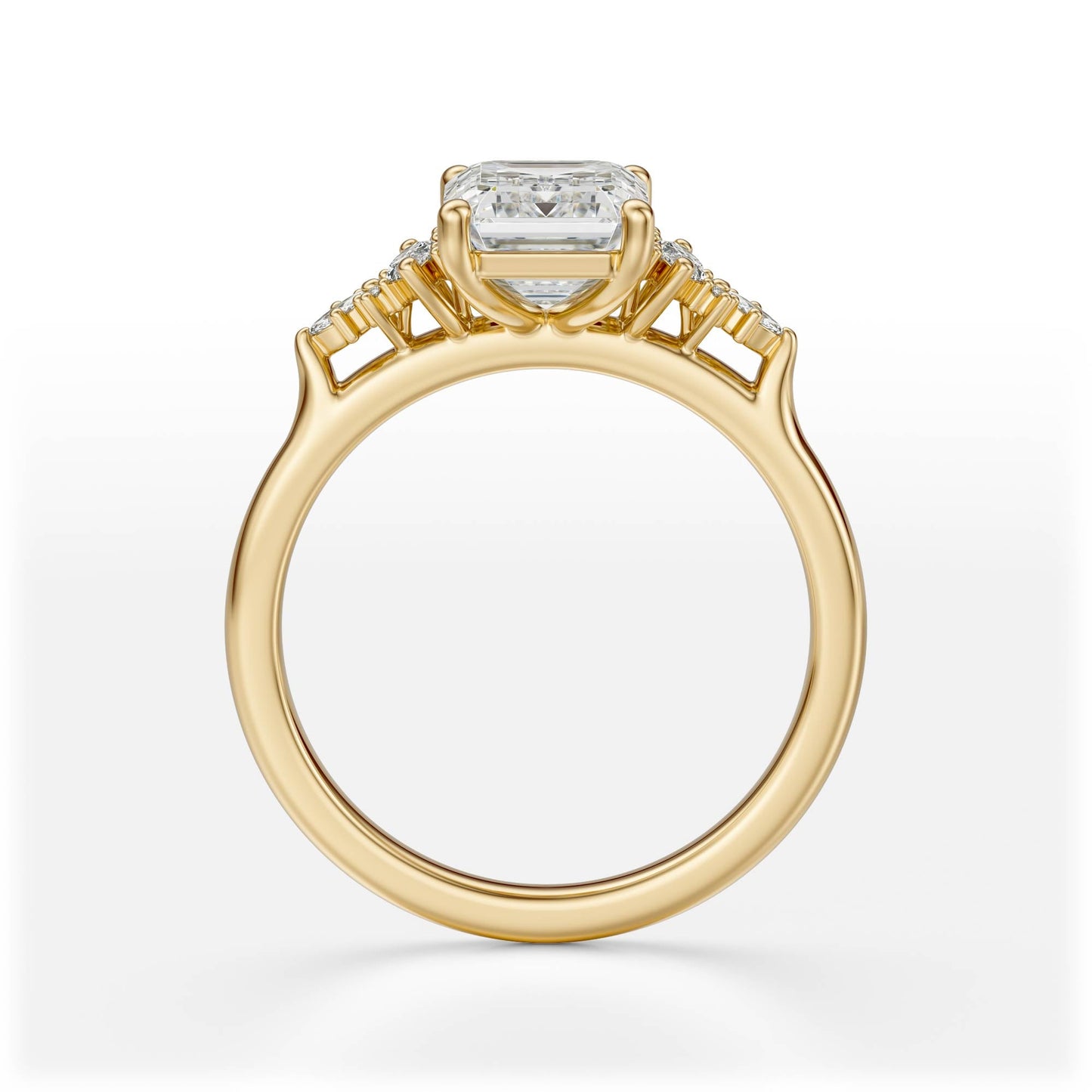 Marquise Shaped Three Stone Lab Grown Diamond Engagement Ring