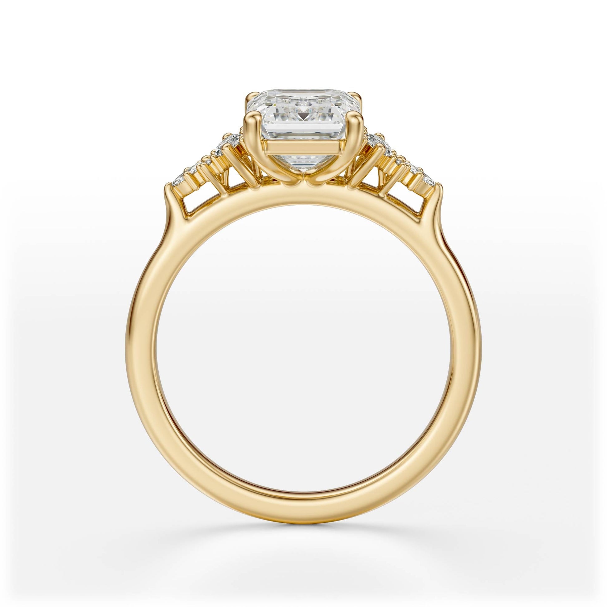 Marquise Shaped Three Stone Lab Grown Diamond Engagement Ring