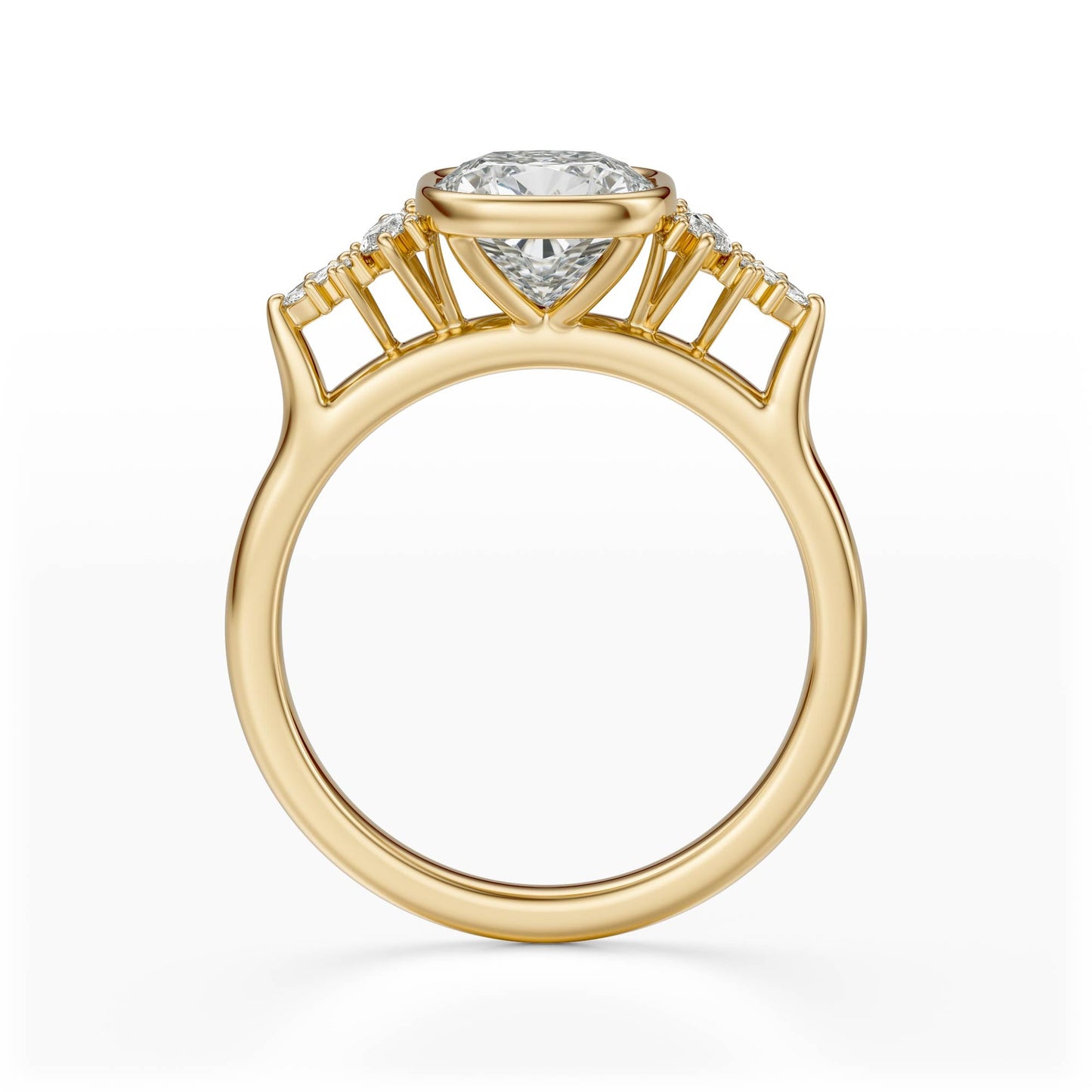 Marquise Shaped Three Stone Lab Grown Diamond Engagement Ring