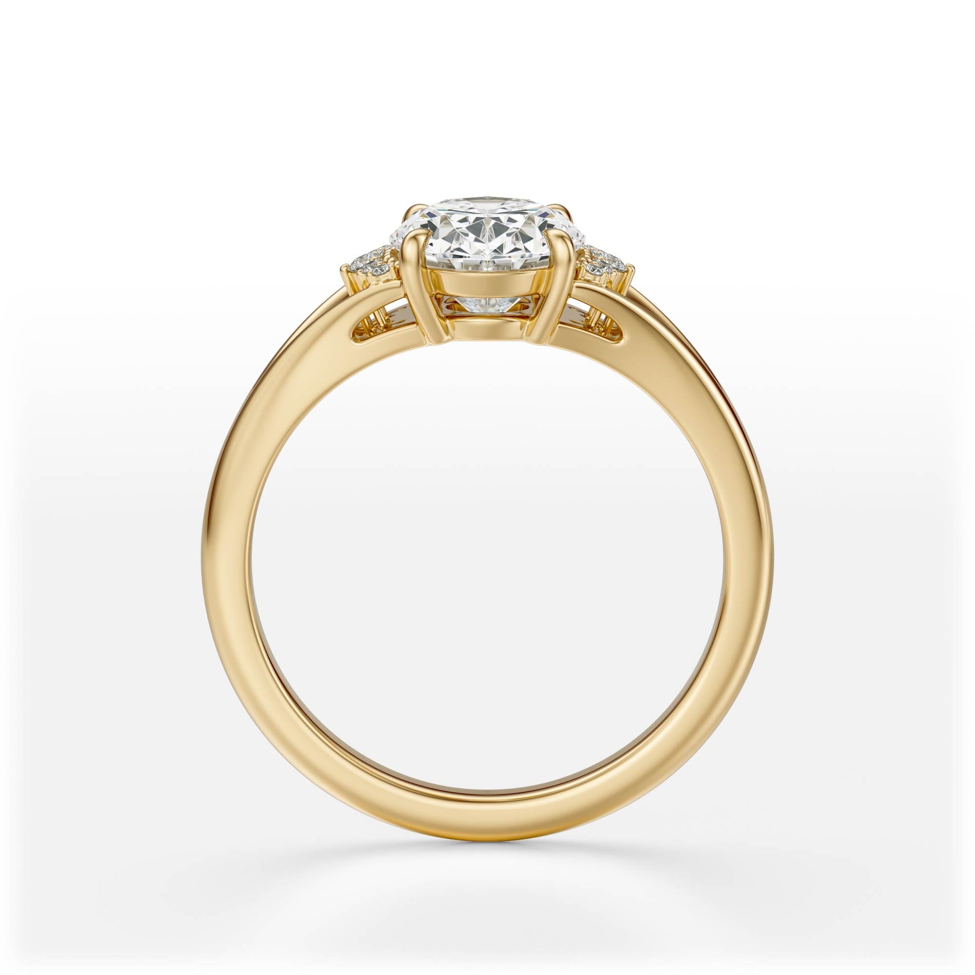 Marquise Shaped Three Stone Lab Grown Diamond Engagement Ring