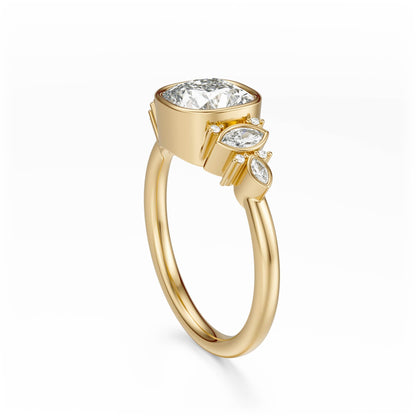 Marquise Shaped Three Stone Lab Grown Diamond Engagement Ring