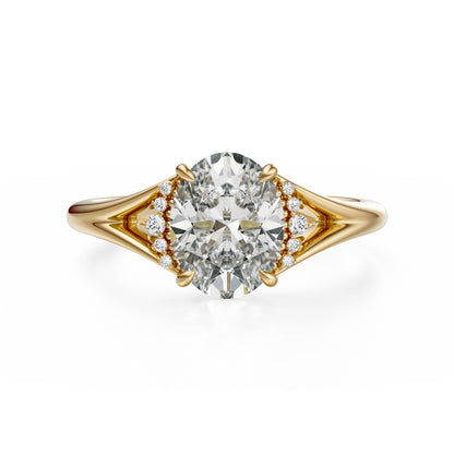Marquise Shaped Three Stone Lab Grown Diamond Engagement Ring