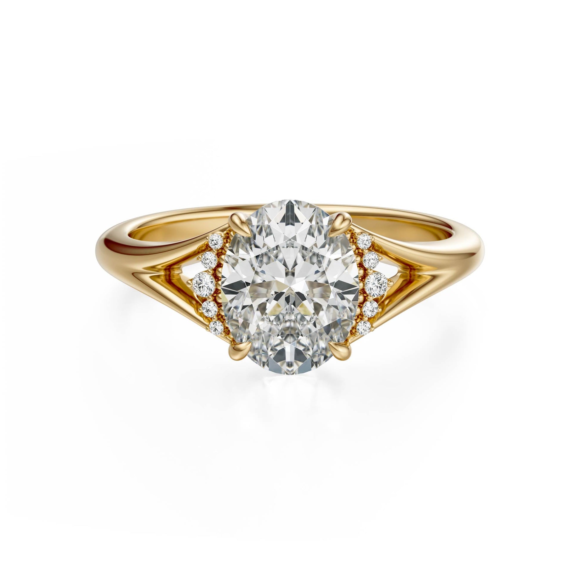 Marquise Shaped Three Stone Lab Grown Diamond Engagement Ring