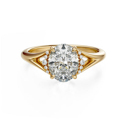 Marquise Shaped Three Stone Lab Grown Diamond Engagement Ring