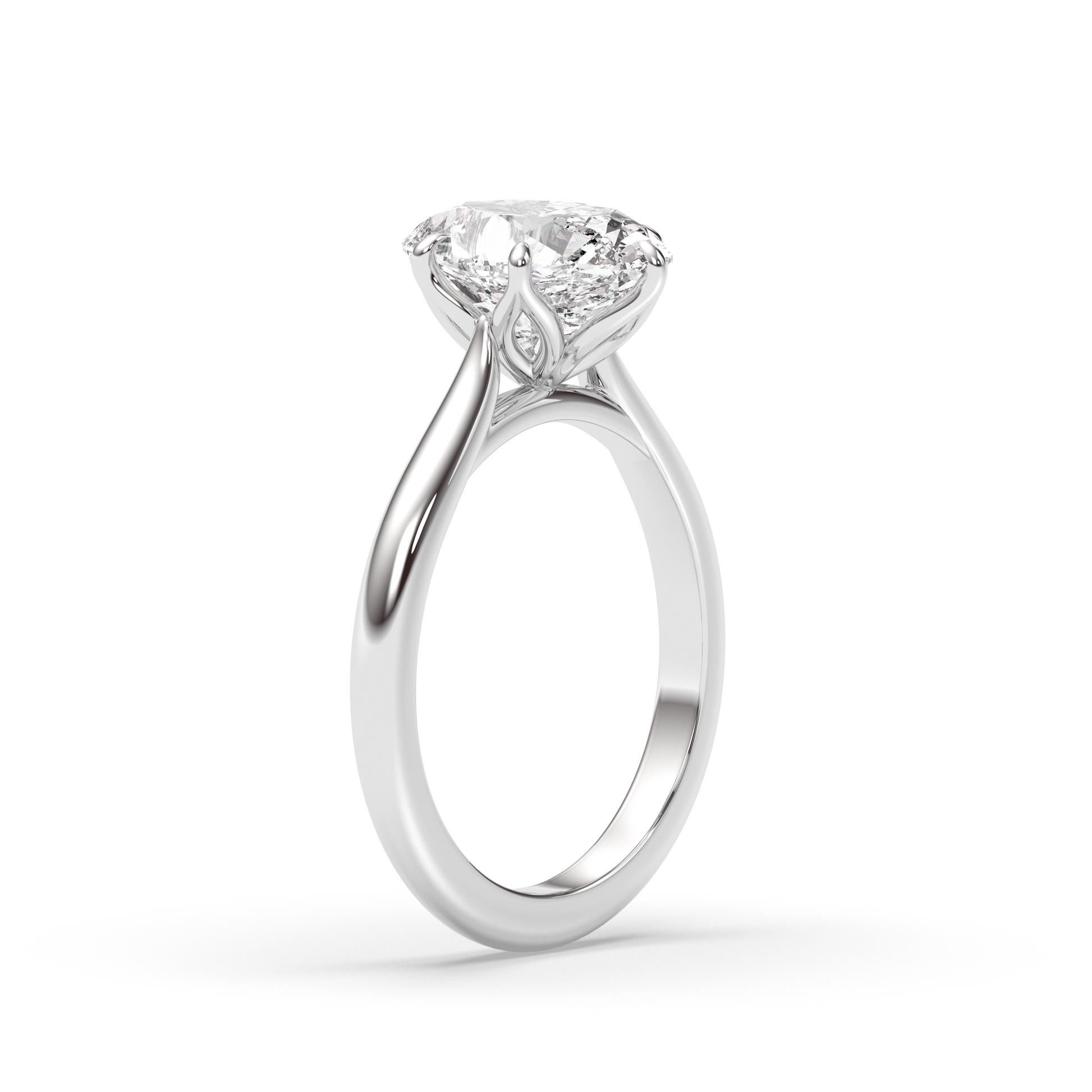 Marquise Shaped Three Stone Lab Grown Diamond Engagement Ring