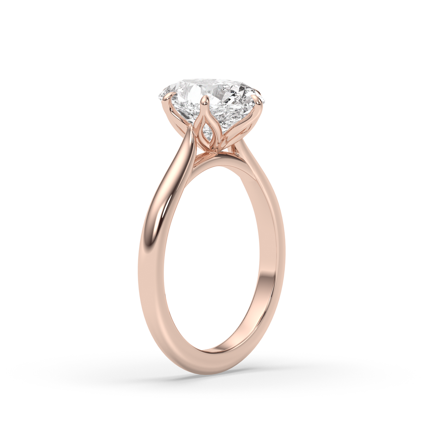 Marquise Shaped Three Stone Lab Grown Diamond Engagement Ring