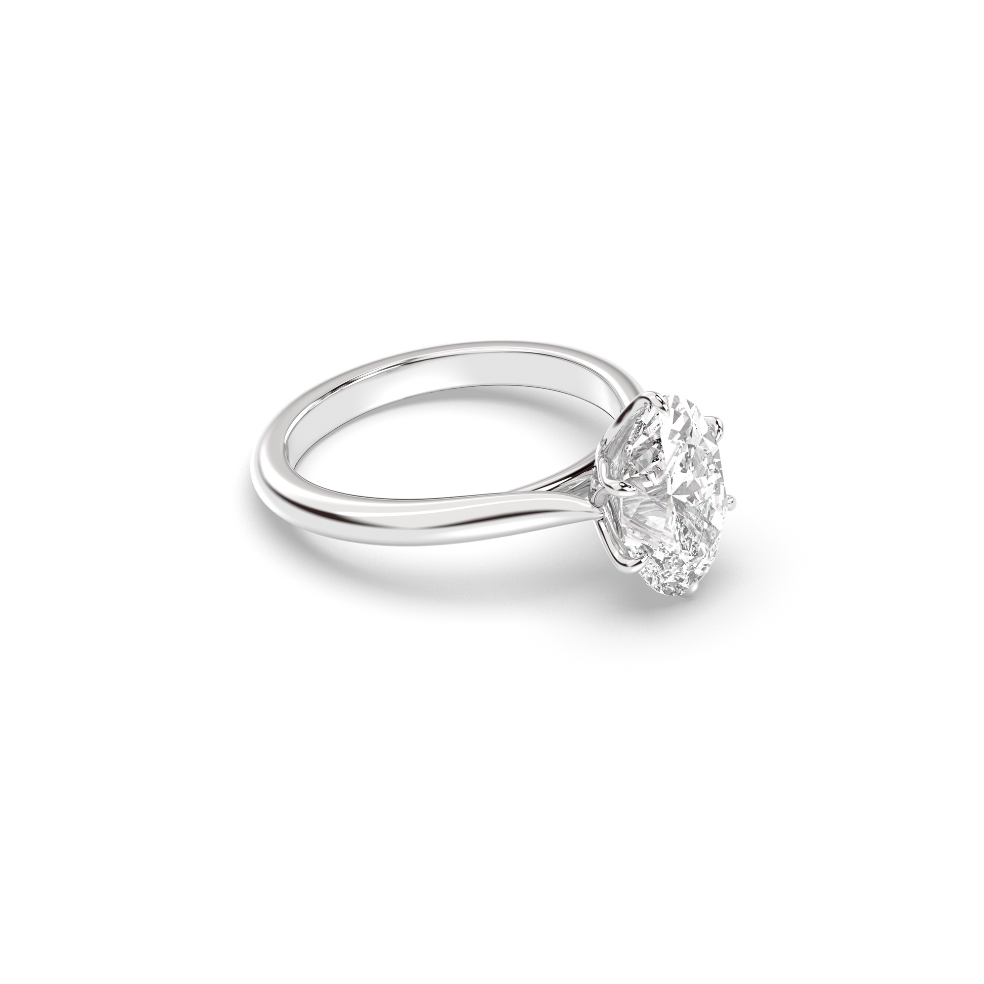 Marquise Shaped Three Stone Lab Grown Diamond Engagement Ring
