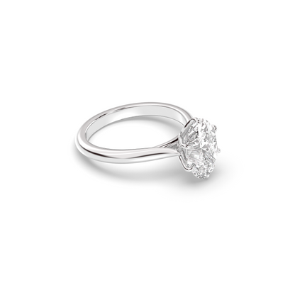 Marquise Shaped Three Stone Lab Grown Diamond Engagement Ring