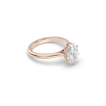 Marquise Shaped Three Stone Lab Grown Diamond Engagement Ring