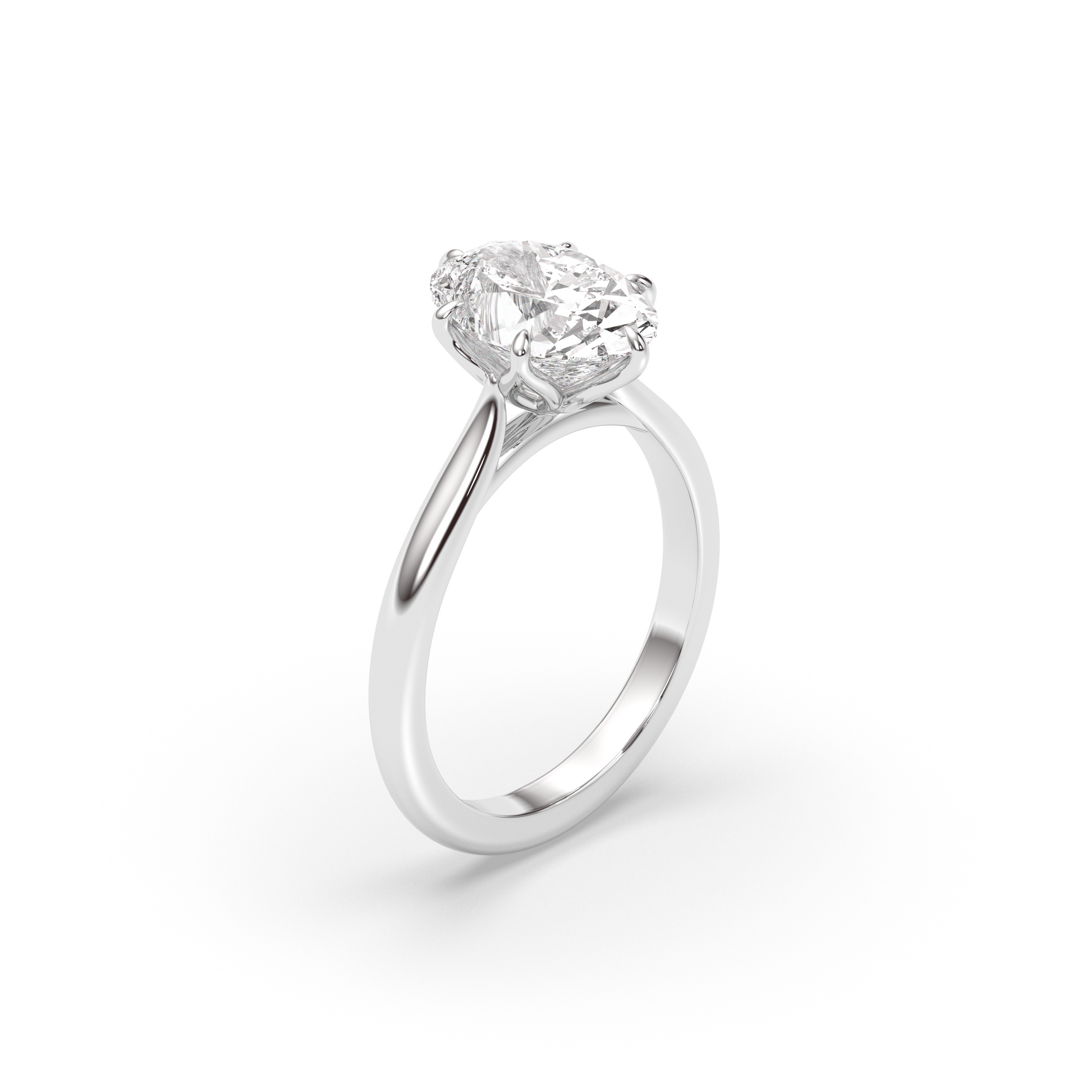 Marquise Shaped Three Stone Lab Grown Diamond Engagement Ring