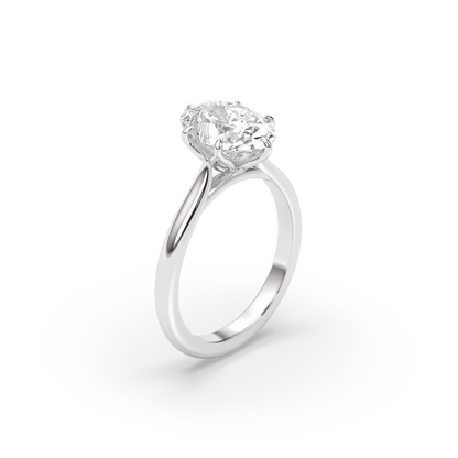 Marquise Shaped Three Stone Lab Grown Diamond Engagement Ring