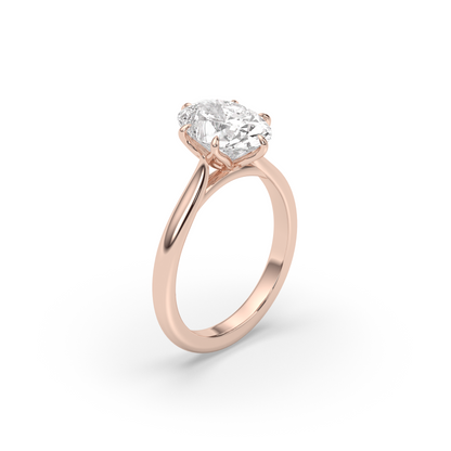 Marquise Shaped Three Stone Lab Grown Diamond Engagement Ring