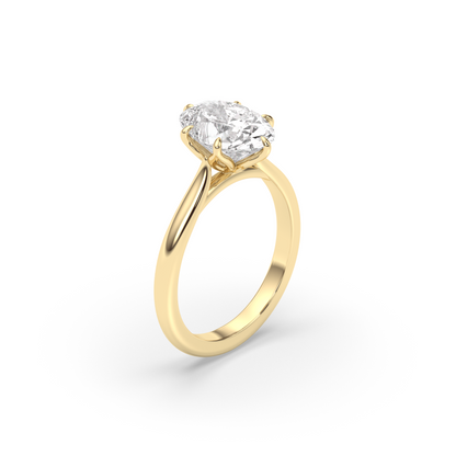 Marquise Shaped Three Stone Lab Grown Diamond Engagement Ring