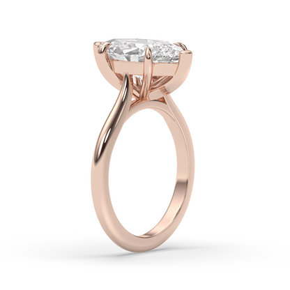 Marquise Shaped Three Stone Lab Grown Diamond Engagement Ring