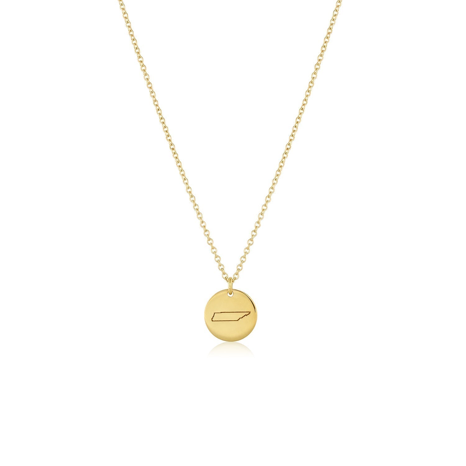 Customize Circle Charm Necklace in Solid Gold 2