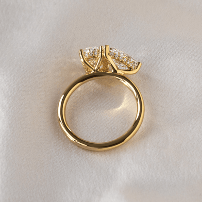 Marquise Shaped Three Stone Lab Grown Diamond Engagement Ring