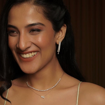 1.60 TCW Round Cut Moissanite Dangle Earrings in Gold 5