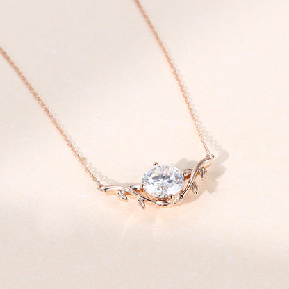 2.0 CT Round Moissanite Diamond Solitaire Pendant Necklace in Solid Gold 3