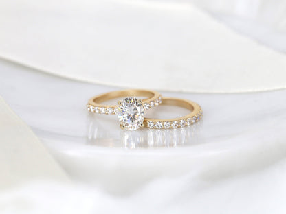 2 CT Oval Cut Bubble Halo & Pave Lab Grown Diamond Bridal Ring Set