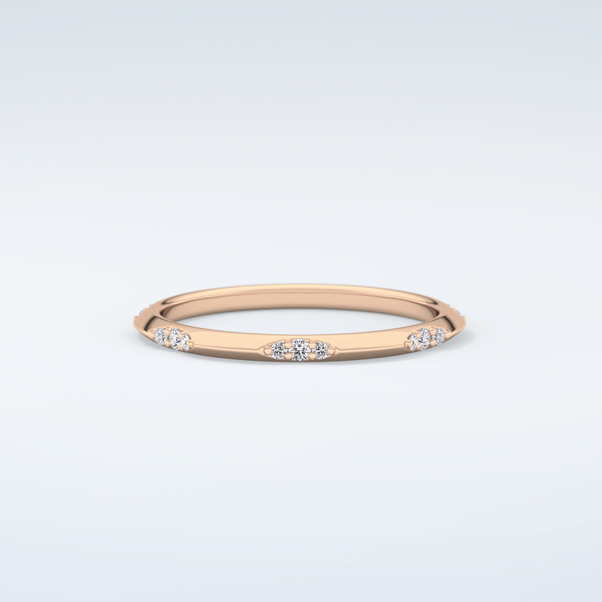 0.09 TCW Round Shaped Moissanite Wedding Band 9