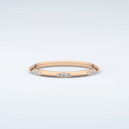 0.09 TCW Round Shaped Moissanite Wedding Band 9