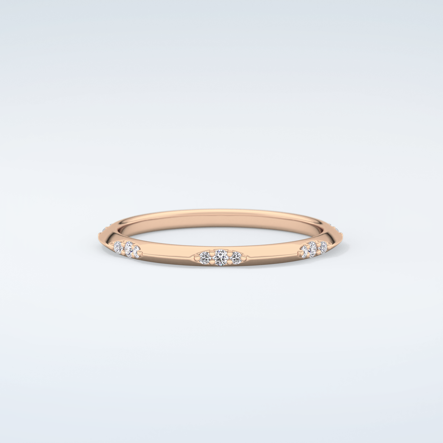 0.09 TCW Round Shaped Moissanite Wedding Band 9