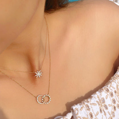 0.50 TCW Round Moissanite Diamond Sun-Moon Pendant Necklace in Solid Gold 5