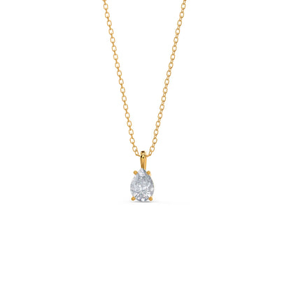 1.0 CT Pear Cut Moissanite Diamond Solitaire Pendant Necklace in Solid Gold 3