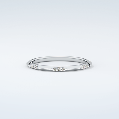0.09 TCW Round Shaped Moissanite Wedding Band 16